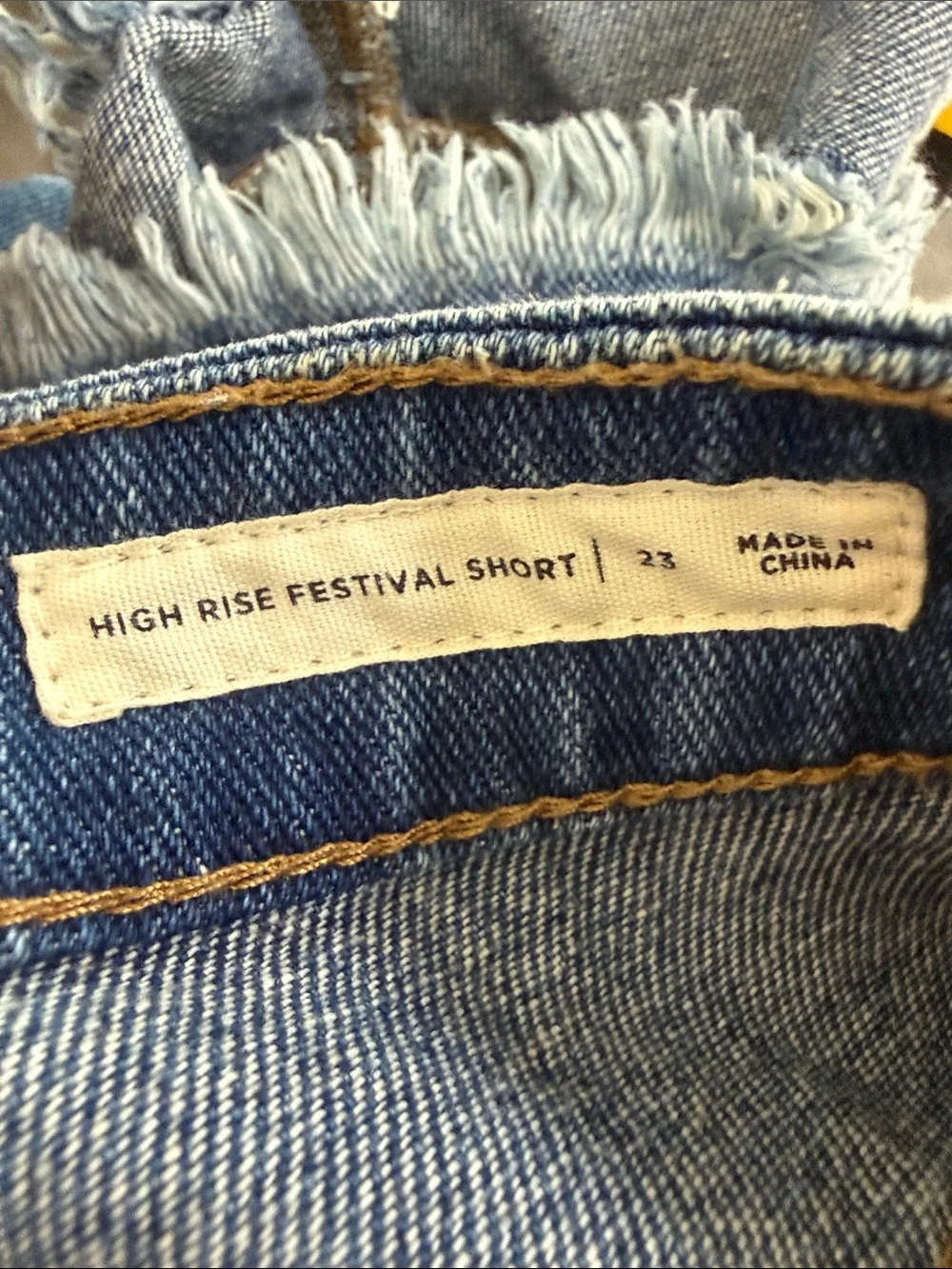 PacSun High Rise Festival Denim Shorts. Distressed Blue Denim Cutoff Shorts